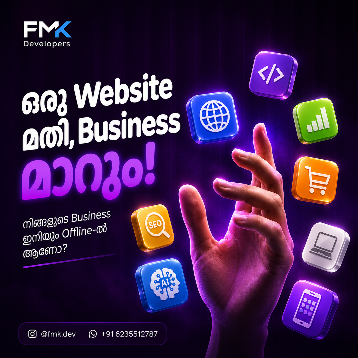 FMK Developers website and business poster